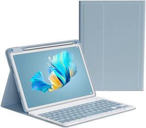 KMXDD Keyboard Case Compatible with iPad 10th Generation 2022 10.9 inch Case with Keyboard Case with Keyboard Removable Bluetooth Wireless Keyboard Folio Case,Mist Blue