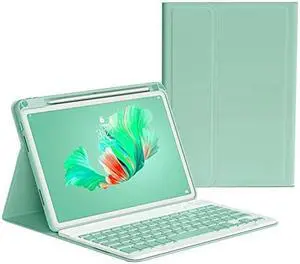 KMXDD Keyboard Case Compatible with iPad Air 11 inch (M3/M2) & Air 5th 4th Generation 10.9" & iPad Pro 11 (4th/3rd/2nd/1st Gen) Case with Detachable Cute Candy Color Keyboard,Mint Green