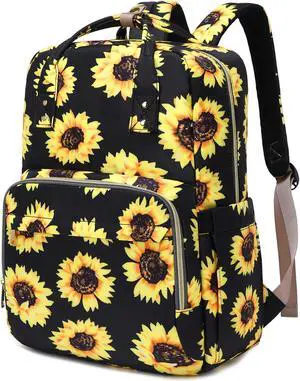 Kouxunt Sunflower Laptop Backpack College Bookbag School Backpack for Women Girls, Travel Backpack 15.6 Inch Computer Backpacks