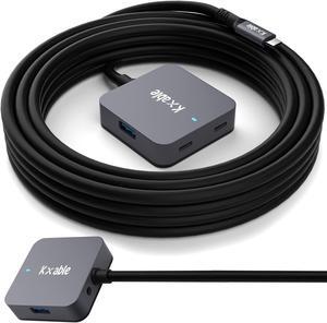 Upgrade USB C Hub, Expander Multi USB Ports Cable 25FT, Long USB 3.1 C Extension Cable with 4-Port (2 USB-A Ports+2 USB-C Ports), USB C Y Splitter Hub, Type-C Male to A-Female + C-Female Extender Cord