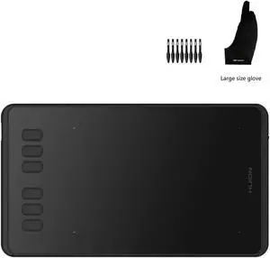 Huion Inspiroy H640P Graphics Drawing Tablet Bundle with Huion Large Size Artist Drawing Glove for Digital Art, Paint, Design