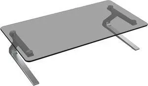 Yanavee Monitor Stand, Tempered Glass Computer Monitor Stand Riser, Multimedia Desktop Stand for Computer, Laptop, Flat Screen TV, Ergonomic Office Desk Shelf, 18.11 x 9.45 inch, Euro Gray