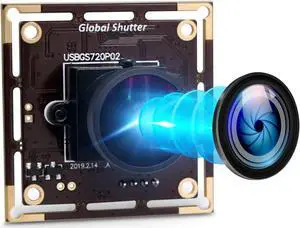 IFWATER 60fps Global Shutter USB Camera Module with 170° Fisheye Lens,High Speed 720P Aptina AR0144 Camera for Industrial Applications with Jetson Nano,Laptop,Raspberry Pi