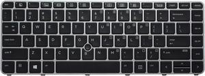 Replacement Silver Frame US Keyboard for HP EliteBook 745 G3 / 745 G4 / 840 G3 / 840 G4 / 848 G3 Laptop with Pointer and Backlit,