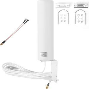 ZDTECH High Gain 10-12dBi Omni Directional Outdoor Pole/Wall Mount Antenna With SMA Male/Dual TS9 3G/4G/LTE/5G for Verizon, AT&T, Sprint Mobile Hotpots Router MiFi Mobile Hotspot Router (698-4000 MHz)