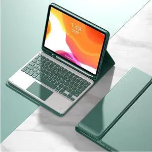 SENLAN iPad 10.2'' 9th/8th/7th Gen Keyboard Case iPad 9 8 7/Air3 Pro10.5 Slim Smart Case Magnetic Detachable Bluetooth Keyboard Trackpad Cute Color Keycap (Dark Green, iPad 10.2''/10.5'')