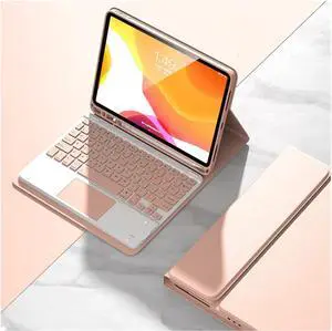 iPad 6th/5th Gen 9.7'' Air2 Keyboard Case iPad 5 iPad 6 Slim Smart Case Magnetic Detachable Bluetooth Keyboard Trackpad Cute Color Keycap (iPad Air2/iPad5/iPad6, Pink)