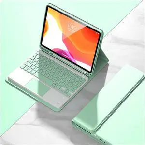 for iPad 6th/5th Gen 9.7'' Air2 Keyboard Case iPad 5 iPad 6 Slim Smart Magnetic Detachable Bluetooth Keyboard Trackpad Cute Color Keycap (Mint Green, iPad Air2/iPad5/iPad6)