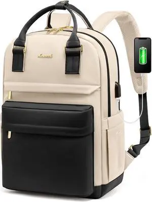 LOVEVOOK Laptop Backpack for Women Men 15.6 Inch Laptop Bag with USB Port Fashion Waterproof Backpacks Teacher Nurse Stylish Travel Bags Vintage Daypacks Bookbag for College School Work