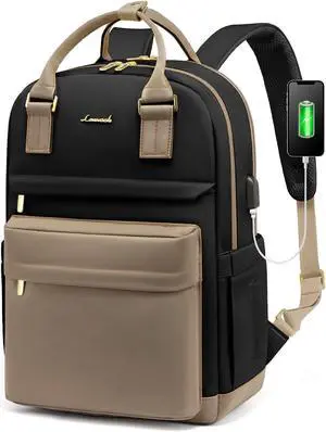 LOVEVOOK Laptop Backpack for Women Men 15.6 Inch Laptop Bag with USB Port Fashion Waterproof Backpacks Teacher Nurse Stylish Travel Bags Vintage Daypacks Bookbag for College School Work