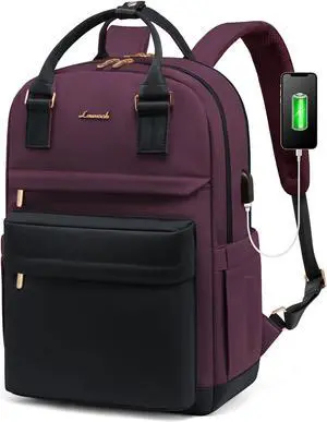 LOVEVOOK Laptop Backpack for Women 15.6 Inch Laptop Bag with USB Port, Fashion Waterproof Backpacks Teacher Nurse Stylish Travel Bags Vintage Daypacks for College Work