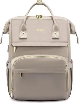LOVEVOOK College Laptop Backpack, 15.6 Inch Travel Backpack for College, Waterproof Work Backpack Woman for Teacher Nurse Anti-theft Travel Back Pack, Gifts for Women, Dim Grey