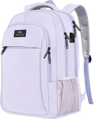 MATEIN Laptop Backpack for Girls, 15.6 Inch College School Backpack for Women with USB Charging Port, Water Resistant Durble Slim Students Bookbag Casual Daypack Travel Computer Nurse Work Bag Gift
