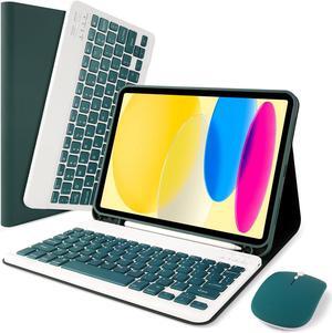 LAMA Wireless Keyboard Case with Mouse for iPad 10th Generation 10.9" 2022 (A2696/A2757/A2777),Slim Detachable Keyboard Case with Pencil Holder for iPad 10th Generation,DG