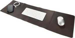 LeatherTex, 34 Inch Long Desk Pad for Keyboard, Mouse and Cellphone, Handmade from Full Grain Leather - Bourbon Brown LeatherTex, 34 Inch Long Desk Pad for Keyboard, Mouse and Cellphone, Handmade from Full Grain Leather - Bourbon Brown