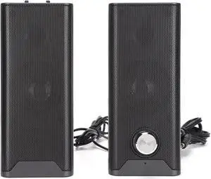 Soundbar Speaker, 1 Pair of Mini Strip USB Speakers Multimedia Audio Stereo Speaker Wired Desktop Speaker with Subwoofer Subwoofer for Home Computer Laptop