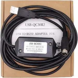 LITKEQ USB Programming Cable for Mitsubishi PLC Q Series, for USB-QC30R2 Replacement, Adaptive Baud Rate, 6 FT.