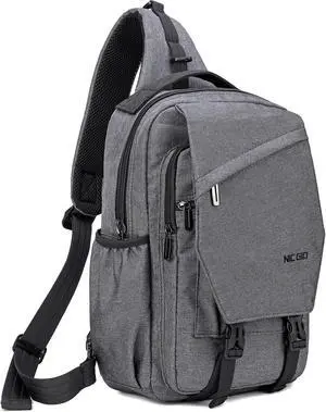 NICGID Sling Bag Backpack, 13.3'' Laptop Bag Crossbody Shoulder Chest Backpacks Travel Outdoors for Men Women