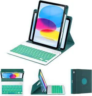 OYEEICE for iPad 11th 10th Generation Case with Keyboard - Upgraded 360 Magnetic Detachable Cover with Backlit Keyboard, Pencil Holder for iPad 11-inch A16 2025 10th Gen 10.9 inch - Teal