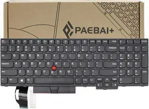 PAEBAI+ Replacement Laptop Keyboard for Lenovo ThinkPad E580 E585 L580 E590 E595 L590 T590 P52 P72 P53 P73 T15 P15S, with Frame Pointer No Backlight US Layout