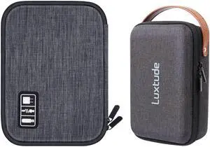 Luxtude Compact Electronics Organizer, Hard Carrying Case for Electronics, Portable Charger Storage, Cord Storage
