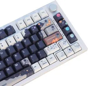 ZXMICYFA 143 Keys Dye-Sublimation PBT Keycap Set Cherry Profile Keycaps with 7U Spacebar for ASIN Layout Cherry Gateron MX Switches Mechanical Keyboard