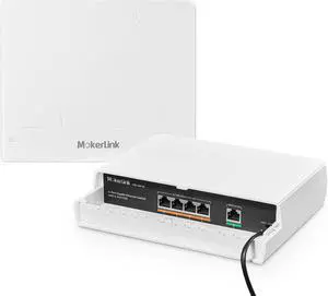MokerLink 5 Port Outdoor Gigabit POE Switch, with 4 POE+ Ports 1000Mbps, 78W IEEE802.3af/at, Weatherproof Unmanaged Plug and Play Fanless Switch