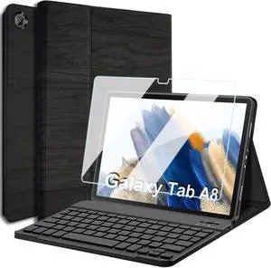Nanhent Keyboard Case with Screen Protector for Samsung Galaxy Tab A8 10.5 Inch 2022 (SM-X200/X205/X207), Magnetically Detachable Wireless Bluetooth Keyboard with Slim Lightweight Stand Cover (Tab A8)