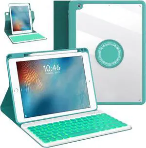 OYEEICE for iPad 6th Generation Case with Keyboard 9.7 inch - Detachable Backlit Keyboard, Upgraded Magnetic Cover with Pencil Holder for iPad Air 2nd Generation & iPad 6th/5th Gen - Teal