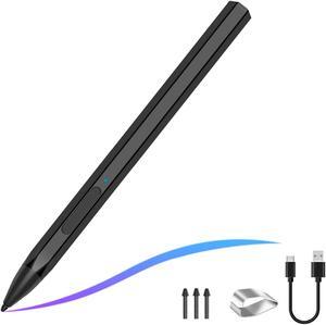 SSS*GRGB Stylus Pen for Microsoft Surface Pro9/8/X/7/6/5/4/3 Surface Go 3/2/1 Surface 3/Laptop/Studio/Book 4/3/2/1 with 4096 Tilt Pressure Palm Rejection Magnetic Attachment Rechargeable, Black