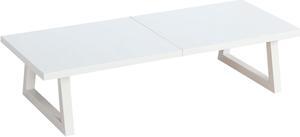 TEAMIX 24 inch Monitor Stand Riser, White Wood & Steel Computer Monitor Stand with Storage, Laptop, PC, Printer Stand Riser for Desktop Office Desk Organizers