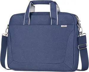 BAFFINA 17 17.3 Inch Laptop Shoulder Bag for Men Women,Waterproof Computer Carrying Case Messenger Bag with Strap for 17"-18" HP Dell,Laptop Briefcase for Office business Travel College School,Blue