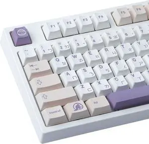 Tsungup PBT Keycaps, 142 Keys Cherry Profile Keycap Dye Sublimation Taro Crisp Customized Keycaps for ANSI Layout Cherry MX Switches Mechanical Keyboards