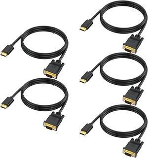URELEGAN HDMI to VGA Cable 6 Feet 5-Pack, HDMI to VGA Cable Cord 1080P HD Video Cables Compatible for Computer, Desktop, Laptop, PC, Monitor, Projector, HDTV and More (NOT Bidirectional)