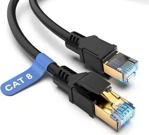 BIFALE Cat 8 Ethernet Cable 100 FT, High Speed Network Cable 40Gbps 2000MHz, 26AWG Heavy Duty LAN Cable Shielded in Wall, PE Jacket for Modem Router, Indoor&Outdoor