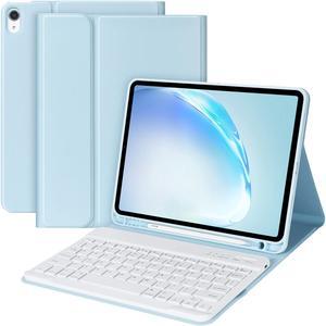 BQSS Keyboard Case for iPad Air 11" (M2) 2024 Detachable Keyboard Case for iPad Air 5th Generation 10.9"2022 case with keyboard for Air 4th Gen 10.9 Inch 2020/ Pro 11" 2018 Pencil Holder Light Blue