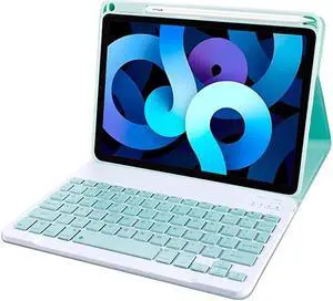 Keyboard Case for iPad Air 11 inch (M3/M2)/ Air 5th 4th Generation 10.9 Inch/iPad Pro 11 inch 4th/3rd/2nd/1st Gen Magnetic Detachable Bluetooth Color Keyboard (Mint Green)