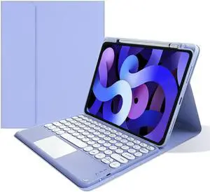 kaitesi iPad 9th 8th 7th Generation Keyboard Case Touchpad Detachable Keyboard for iPad Air 10.5"(3rd Gen)/iPad Pro 10.5 inch Slim Leather Smart Cover with Pencil Holder (Purple)
