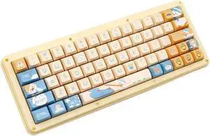 daixiahu Cute Duck theme keycaps 158 key PBT keycaps XDA custom keycap set is suitable for 61/87/104/108 Cherry MX Switch and other mechanical keyboards (cute duck)