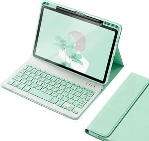 kaitesi iPad 10th Generation Keyboard Case Magnetically Detachable Bluetooth Color Keyboard Smart Folio Cover with Pencil Holder for iPad 10th Gen (Mint Green)
