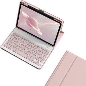 kaitesi iPad 10th Generation Keyboard Case Magnetically Detachable Bluetooth Color Keyboard Smart Folio Cover with Pencil Holder for iPad 10th Gen (Pink)
