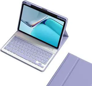 kaitesi Keyboard Case for iPad 10th Generation 2022 10.9 inch, Magnetically Detachable Bluetooth Color Keyboard Smart Folio Cover with Pencil Holder (Purple)