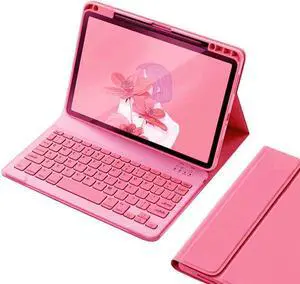 Keyboard Case for iPad Air 11 inch (M3/M2)/ Air 5th 4th Generation 10.9 Inch/iPad Pro 11 inch 4th/3rd/2nd/1st Gen Magnetic Detachable Bluetooth Color Keyboard (Dark Pink)