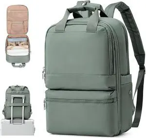 suratio Travel Backpack Carry On Flight Approved Small Travel Backpack For Women Carry On Backpack Personal Item Travel Bag Laptop Teacher Backpack Work Backpack For Traveling On Airplane Army Green