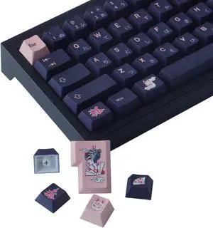 JOMKIZ Keycaps, 148 Keys Dye Sublimation Cherry Profile Keycaps Japanese PBT Keycap Set for Cherry MX Switches ISO/ANSI Layout Mechanical Keyboards
