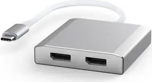 WJESOG USB C to Dual DisplayPort Splitter Adapter Hub Dual 4K@60Hz,Type C to 2 DP Multi Monitor Converte Compatible Thunderbolt 3 Windows and Mac