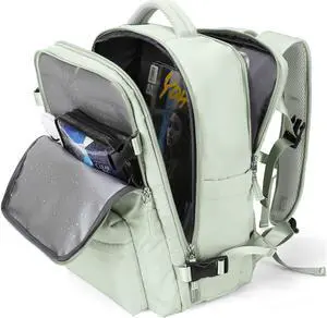 WONHOX Carry on Travel Laptop Backpack for Women Men Flight Approved,Backpack for Women Travel Bag Hiking Outdoor Sports Rucksack Casual Daypack, Mint Green