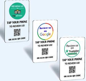 Tap and Share Contactless 'Review Us' Connect Cards ( 3 PACK ) | Review Us on Trustpilot | Review Us on TripAdvisor | Review us on Google | Smart NFC+ QR code