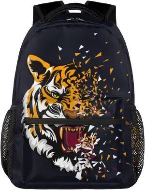 TropicalLife Backpack for School, Tiger Backpacks with Laptop Compartment for Boys Girls Adults Teens, Lightweight Travel Bookbag for Middle School College High School Students