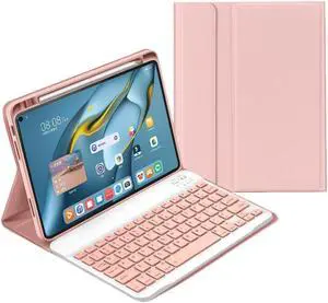AnMengXinLing Keyboard Case for iPad iPad Air 11 Inch (M2)/ Air 5th 4th Generation/Pro11 4th 3rd 2nd 1st Gen, Slim Magnetic Detachable iPad Air 6 2024 Keyboard Tablet Cover with Pencil Holder, Pink